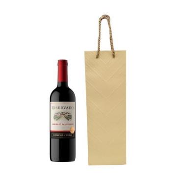 Imagem de Kit 2 Sacolas para Garrafa Vinho Colorida Embalagem Bebidas - Multiart