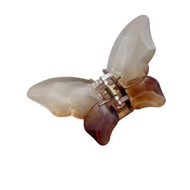 Imagem de Presilha Piranha Grande de Borboleta Acrílica Fosca - Pistache Acessór