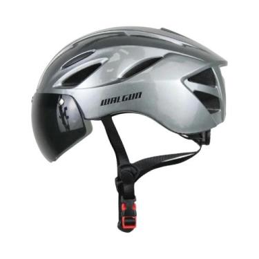 Imagem de Capacete De Bicicleta Unissex Leve E Respirável Com Óculos De Sol Para
