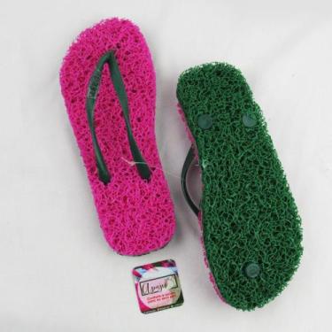 Imagem de chinelos Apaju, duplo capacho tira slim., Rosa pink, Verde musgo, 35/3