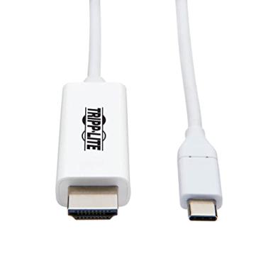 Imagem de Tripp Lite Adaptador de cabo USB C para HDMI (M/Thunderbolt 3 adaptador de cabo HDMI, geração 1, conversor na extremidade HDMI, 4K HDMI @ 60 Hz, 4: branco, 6 pés (U444-006-H4K6WE)