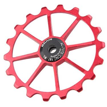 Imagem de Rolo de guia de desviador traseiro, rolo de guia traseiro fino acabamento para bicicleta de rolo de guia(vermelho)