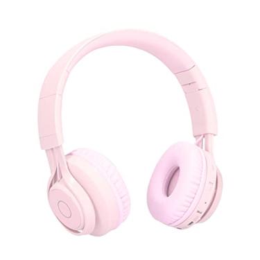 Imagem de ASHATA Mini fones de ouvido estéreo infantis sem fio, fone de ouvido Bluetooth infantil com luz LED, fones de ouvido dobráveis no ouvido meninas e meninos para aprendizagem online, viagens (rosa)