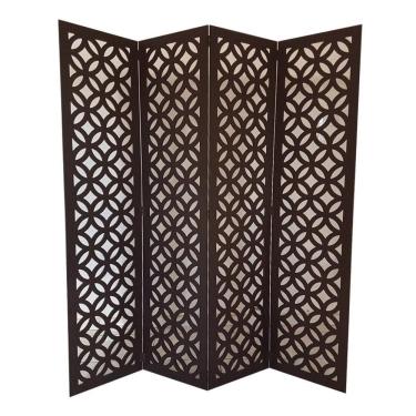 Imagem de Biombo 4 Folhas 172X180cm Mdf Modelo 8 Rustico Vazado