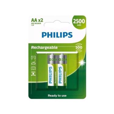 Imagem de Pilha Philips Recarregável Aa 1.2V 2500Mah 2Un Hr6 Mignon
