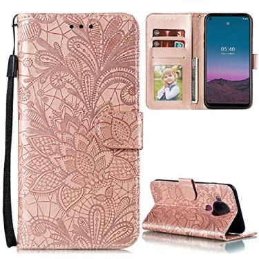 Imagem de For Nokia 5.4 Lace Flower Embossing Pattern Horizontal Flip Leather Case with Holder & Card Slots & Wallet & Photo Frame