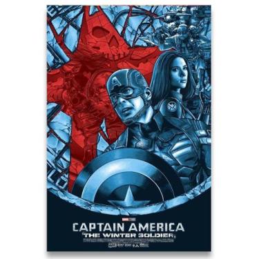 Imagem de Poster Decorativo 42cm X 30cm A3 Brilhante Capitão America Vingadores