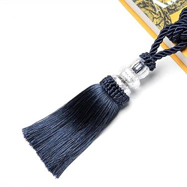 Imagem de 2 peças Gravata Cortina de Cristal Borla Frisado Corda Pendurada Gravata Decoração para Casa Cortinas Douradas Titular Cordão Fivela Atadura Acessórios de quarto, Marinho, 4 peças
