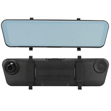 Imagem de Câmera de backup Mirror Dash Cam, Mirror Dash Cam frontal e traseira, espelho retrovisor inteligente HD para carros com WIFI, Bluetooth, FM, tela de toque LCD, controle de voz, visão noturna