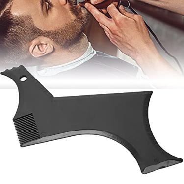 Imagem de Ferramentas de modelagem de barba, modelo de beleza para aparar barba de plástico preto para modelar a barba, use com um aparador de barba ou lâmina para pentear sua barba e pelos faciais, produto de qualidade premium