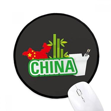 Imagem de Mapa da China Bamboo Green China Town Mouse Pad Desktop Office Tapete redondo para computador