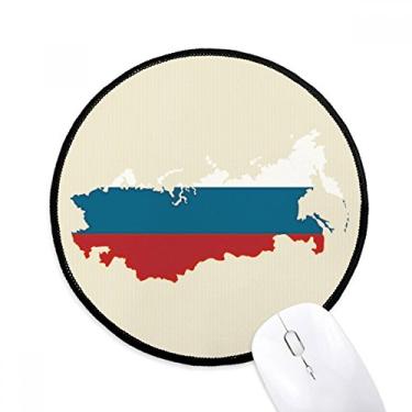 Imagem de DIYthinker Mouse Pad Ilustração Nacional Falg Mapa da Rússia Tapete Redondo para Computador