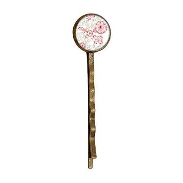 Imagem de Grama de flores vermelhas frescas decorativas retrô metal cabelo grampo chapéu