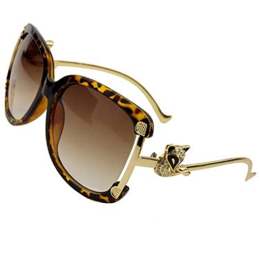 Imagem de Óculos de sol feminino designer de luxo feminino moldura de liga oval ouro raposa decoração vintage óculos de sol meninas 4 cores, 2, tamanho único