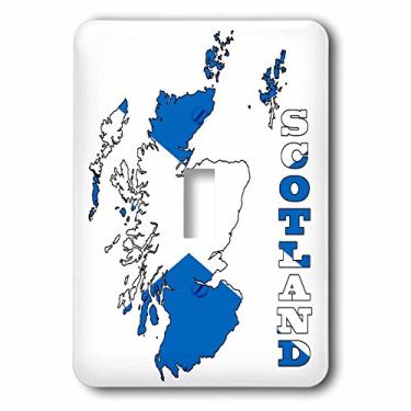 Imagem de 3dRose lsp_165744_1 Bandeira da Escócia no mapa delineado da Escócia e capa de interruptor de luz do nome do país