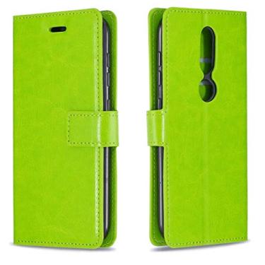 Imagem de LIYONG Capa de telefone para Nokia 4.2 Crazy Horse Texture Horizontal Flip Leather Case com suporte e slots de cartão e carteira e moldura para fotos (preto) bolsas mangas (cor: verde)