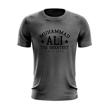 Imagem de Camiseta Shap Life Academia Boxeador Muhammad Ali Treino Cor:Chumbo;Tamanho:G