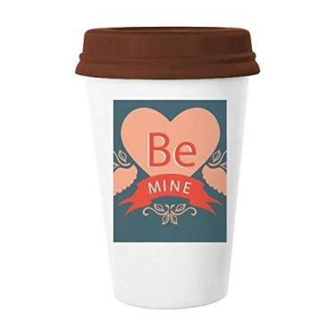 Imagem de Caneca de cerâmica Be Mine do Dia dos Namorados Rosa Vermelha Copo de Café Copo de Cerâmica