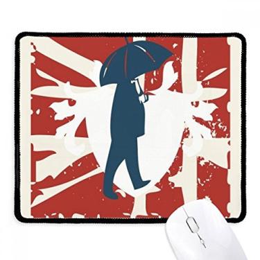 Imagem de Tapete de borracha para jogos com estampa de guarda-chuva vermelho azul grafite Street Mousepad com borda costurada