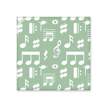 Imagem de Notas musicais brancas azulejo de cerâmica verde brilhante banheiro cozinha parede pedra