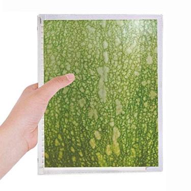 Imagem de Caderno com estampa de foto macro de abóbora verde, folhas soltas, diário recarregável, papelaria