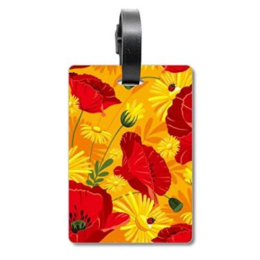 Imagem de Pintura de plantas em tela, flores, milho, mala, etiqueta para bagagem, cartão de bagagem, etiqueta para pendurar