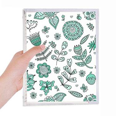Imagem de Caderno de folhas verdes para desenho de folhas soltas diário recarregável