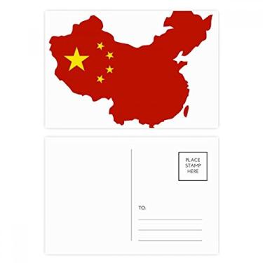 Imagem de Feito no mapa da China com a bandeira nacional de cartões postais de aniversário para enviar cartão de agradecimento