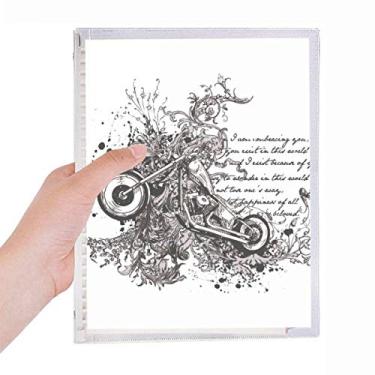 Imagem de Caderno de ilustração com estampa de flores de texto de motocicleta, diário de folhas soltas recarregável