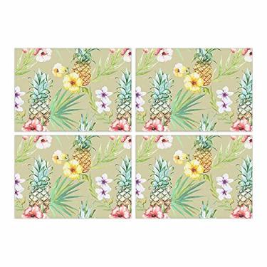 Imagem de Jogo Americano Pineapple Vd 4 Peças 30x40 Base Emborrachada