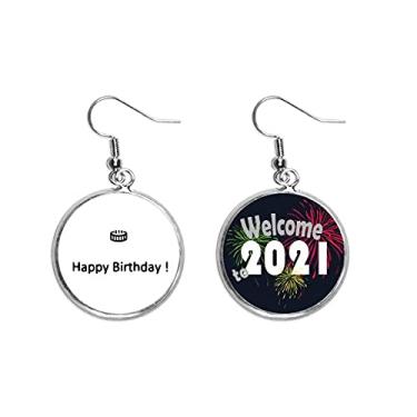 Imagem de Simple Aable Brinco inglês Happy Irthday com pingente de orelha 2021 Blessing