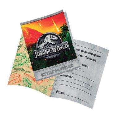 Imagem de Convite Jurassic World  - 8 Unidades - Festcolor