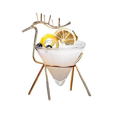 Imagem de Liuyoyo Conjunto de taças de vinho com suporte em forma de veado, conjunto criativo de copos de coquetel 160 ml taças de vinho transparentes taças de taça de martini, taças de uísque antiquadas para decoração de bar clube e festa