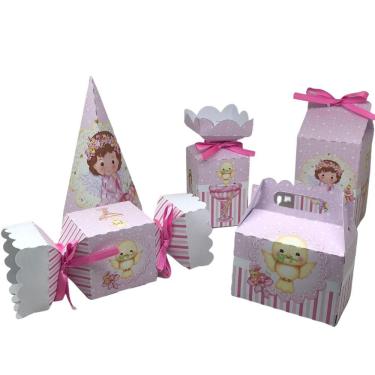 Imagem de Kit Festa Fácil Decoração Lembrancinhas Batizado Menina