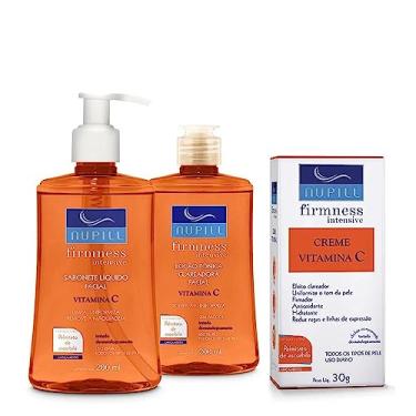 Imagem de Kit Limpeza Facial Nupill Vitamina C (Sabonete 200ml + Loção Tônica 200ml + Creme 30g)