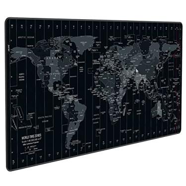 Imagem de JIALONG Tapete de mouse grande com mapa do mundo grande tapete de mesa para jogos XXL mousepad com teclado antiderrapante para laptop, computador e PC - 89,9 x 39,9 cm