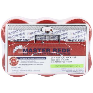 Imagem de Marcação para Beach Tenis com Fixadores Master Vermelha-Unissex