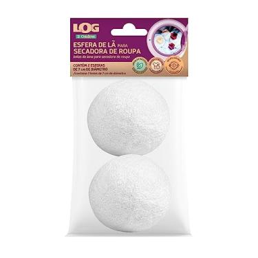 Imagem de Ordene - Esfera de Lã para Secar Roupa, Contém 2 Unidades, Cor Branca, Linha Log