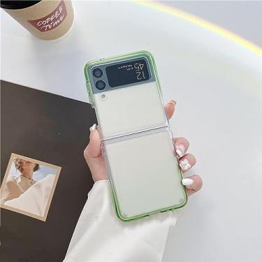 Imagem de Para Samsung Z Flip 4 Slim Thin Gradient Colorful High Clear Shockproof Protective PC TPU Silicone Case for Galaxy Z Flip3 5G Z3,Gradient Green,For Galaxy Z Flip 4