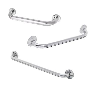 Imagem de Alça de Apoio Barra Inox Banheiro Kit 3 Unidades 30cm 40cm 60cm Idoso Cadeirante Acessibilidade Segurança Box Corrimao