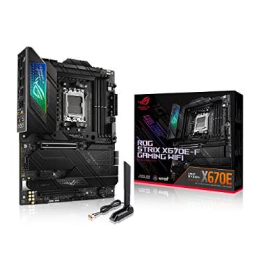 Imagem de ASUS ROG STRIX X670E-F GAMING WIFI AMD X670 AM5 Ryzen™ Desktop 9000 8000 e 7000 placa mãe ATX, 18+2 estágios de energia, DDR5, 4x slots M.2 com dissipador de calor, PCIe® 5.0, USB 3.2 Gen 2x2, WiFi