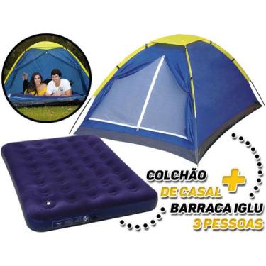 Imagem de Barraca Iglu Camping 3 Pessoas + Colchão De Ar Casal Mor