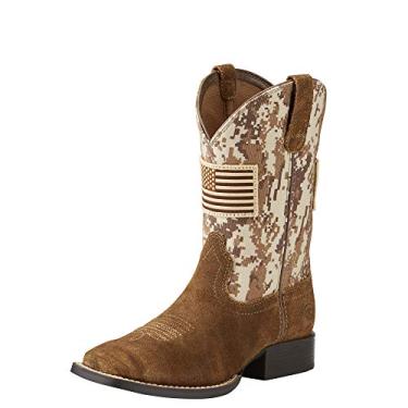 Imagem de Bota de cowboy infantil Patriot Western, Antique Mocha Washed Suede, 4 Big Kid