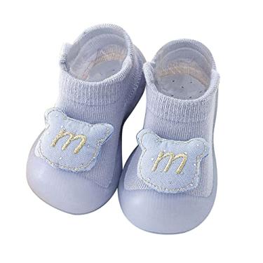 Imagem de Sandálias de dedo aberto para bebês e crianças pequenas, meias fofas, animais domésticos, para meninos, Azul, 3-6 Months Infant