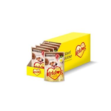 Imagem de Pack de Ração Úmida Cães Keldog Sachê Carneiro, Brócolis e Linhaça - 20 unidades 100g