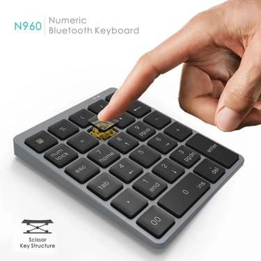 Imagem de N960 28 teclas teclado numérico sem fio para contabilidade ultra-magro numpad teclado digital para