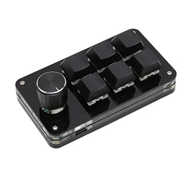 Imagem de Teclado Mecânico de Uma Mão, Mini Teclado Programável DIY Portátil de 6 Teclas Com Botão, Plug Play USB Com Fio para Windows, para Laboratório de Jogos de Escritório (Preto)