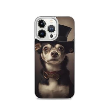 Imagem de LKGAMEZONE Capa Top Hat Dog A para iPhone 15 Pro - fina, protetora e compatível com carregamento sem fio transparente