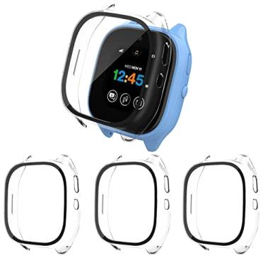 Imagem de Snyeest [Pacote com 3] Capa compatível com protetor de tela Gizmo Watch 3 para crianças, capa de vidro temperado compatível apenas com Verizon Gizmo Watch 3 (transparente + transparente + transparente