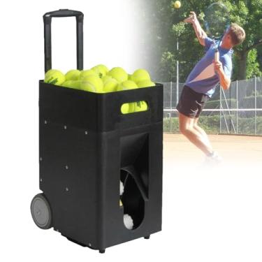 Imagem de Lançador Automático De Bola De Tênis, Máquina De Servir Bola De Tênis, Ângulo De Lançamento Ajustável/Velocidade/Frequência De Rotação, Adequado Para Iniciantes/Avançados
